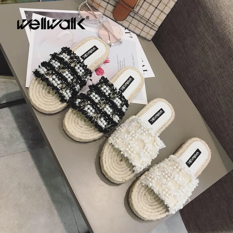 Summer Slippers Hemp Fabric Slides Women Home Shoes Crystals Mules Shoes Ladies Indoor Slippers Female Flat Sandals
Summer Slippers Hemp Fabric Slides Women Home Shoes Crystals Mules Shoes Ladies Indoor Slippers Female Flat Sandals