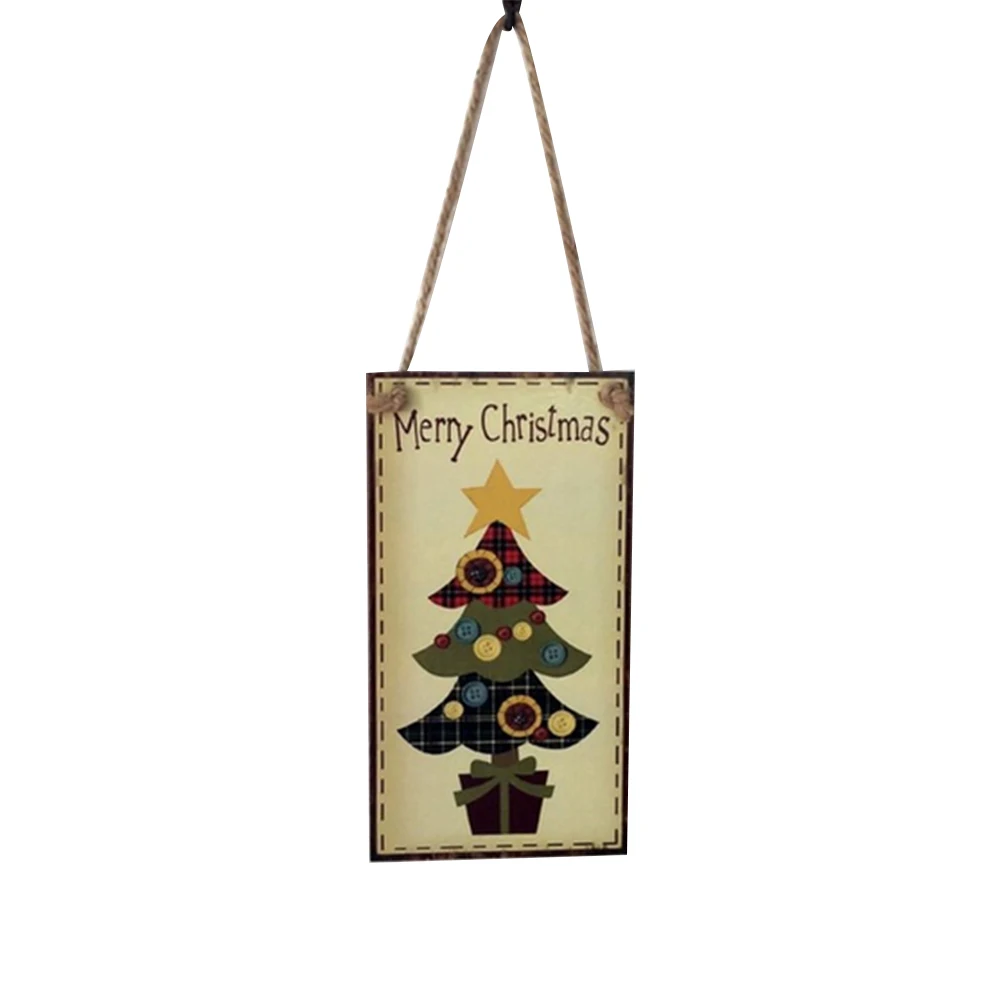 Фото Creative Christmas Door Hanging Sign Merry Wooden Cute Plaque Board Home Decoration Tree Colorful | Дом и сад