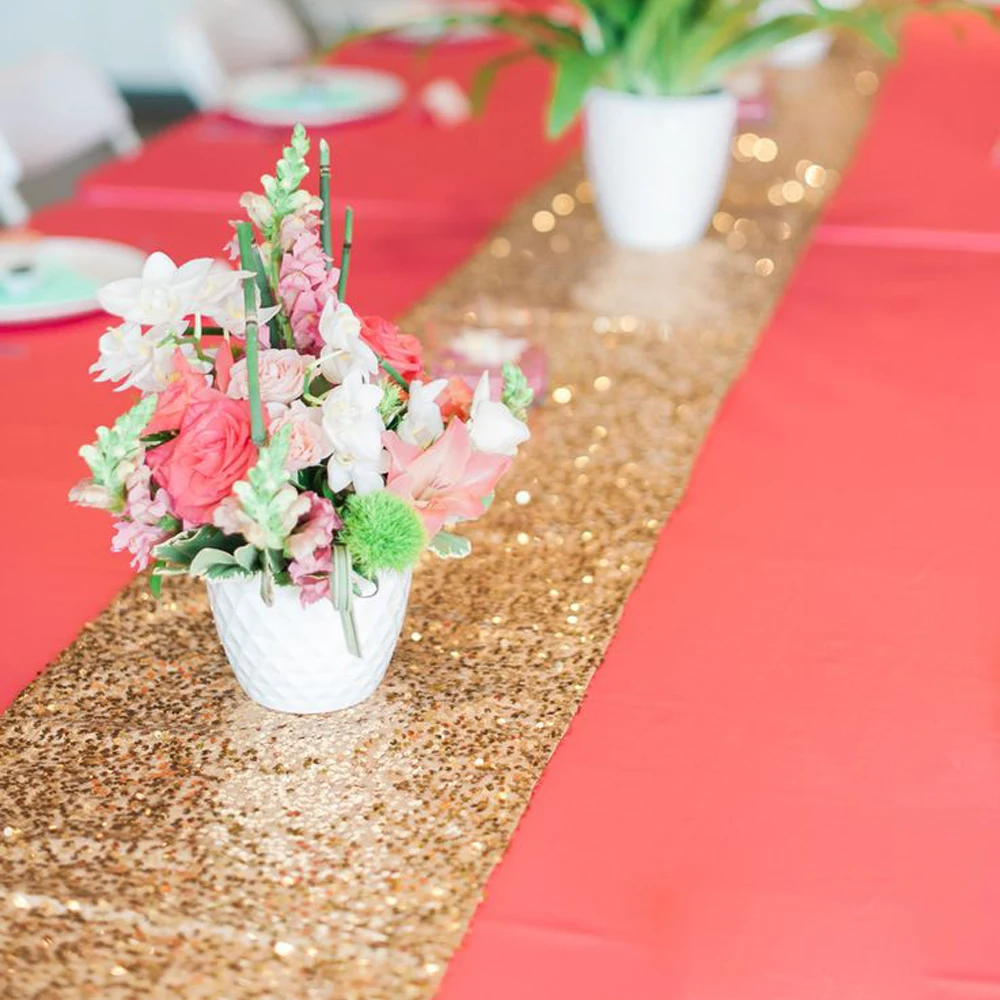 New Brand Champagne/Rose gold/Silver/Gold Sequin Table Runner For Wedding/Event/Party/Banquet/Christmas Wedding Table Decoraiton
New Brand Champagne/Rose gold/Silver/Gold Sequin Table Runner For Wedding/Event/Party/Banquet/Christmas Wedding Table Decoraiton