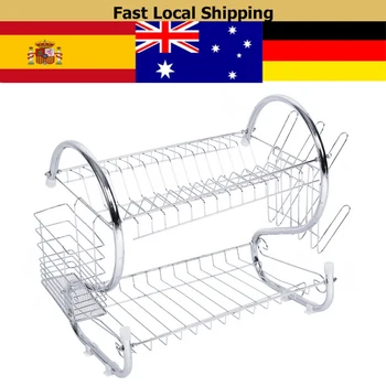 New 2 Tiers Dish Rack Home Kitchen Dish Plate Bowl Cup Drying Rack Drainer Holder Organizer Stainless Steel Dish Drainer
New 2 Tiers Dish Rack Home Kitchen Dish Plate Bowl Cup Drying Rack Drainer Holder Organizer Stainless Steel Dish Drainer