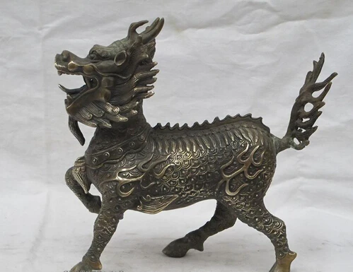 xd 001843 10"China Sino feng shui Bronze Luck statue Chinese dragon Kylin Kirin
xd 001843 10"China Sino feng shui Bronze Luck statue Chinese dragon Kylin Kirin