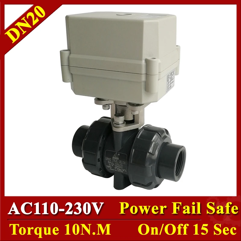 

Tsai Fan 3/4" Power Off Return Electric Valve BSP/NPT AC110-230V 2/5 Wires DN20 Normally Open/Close Valve For Flow Control
