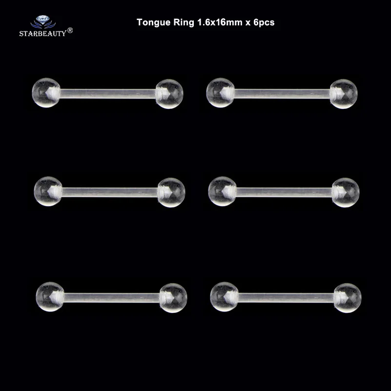 6 pcs 1.6x16mm Clear Acrylic Tongue Piercing Tongue Rings Soft Barbell Industrial Piercing Nipple Piercing Ear Pircing Jewelry
6 pcs 1.6x16mm Clear Acrylic Tongue Piercing Tongue Rings Soft Barbell Industrial Piercing Nipple Piercing Ear Pircing Jewelry