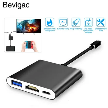 Bevigac 3 in 1 USB 3.1 Type-C Male to HDMI USB 3.0 Type-C Female Cable Adapter Converter for Nintendo Nintend Switch Console
Bevigac 3 in 1 USB 3.1 Type-C Male to HDMI USB 3.0 Type-C Female Cable Adapter Converter for Nintendo Nintend Switch Console