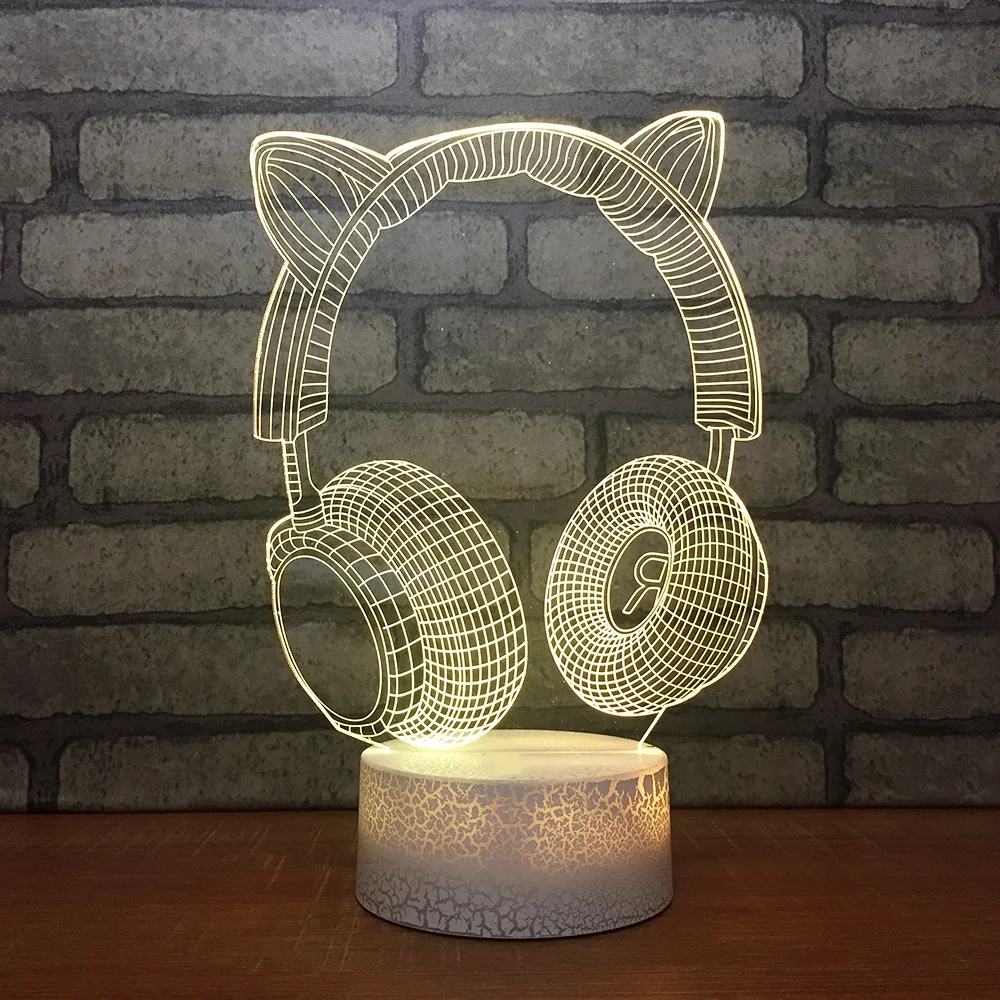 7 Color Changing 3D Led Night Lights Cat Ear Headphones Modelling Kids Bedside Sleep Lighting Desk Lamp Bedroom Decoration Gifts
7 Color Changing 3D Led Night Lights Cat Ear Headphones Modelling Kids Bedside Sleep Lighting Desk Lamp Bedroom Decoration Gifts