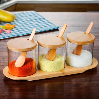 3 Pcs/Set Glass Spice Jar Salt Pepper Sugar Can Wood Holder Spice Storage Wood Lid Application Of Dishwasher For Disinfector
3 Pcs/Set Glass Spice Jar Salt Pepper Sugar Can Wood Holder Spice Storage Wood Lid Application Of Dishwasher For Disinfector