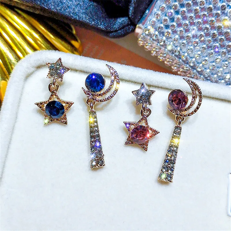 Korean Handmade Silver Needles Anti-allergy Star Asymmetry Rhinestone Drop Earrings Dangle Earrings Fashion Jewelry-BYD5
Korean Handmade Silver Needles Anti-allergy Star Asymmetry Rhinestone Drop Earrings Dangle Earrings Fashion Jewelry-BYD5