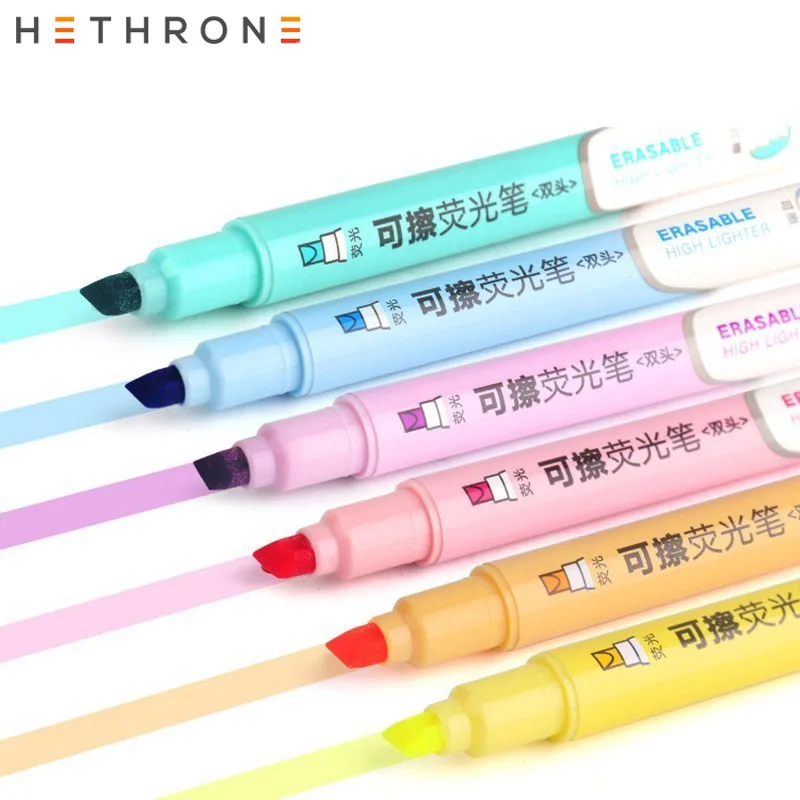 Hethrone 1 PC Double Head Erasable Highlighter Pen Fluorescent Fineliner Pens Office Pastel Markers School Stationary Supplies
Hethrone 1 PC Double Head Erasable Highlighter Pen Fluorescent Fineliner Pens Office Pastel Markers School Stationary Supplies