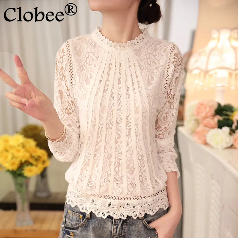 Autumn 2019 Women blouses long-sleeved shirt lace stitching Tops openwork Chiffon blouse ladies shirt
Autumn 2019 Women blouses long-sleeved shirt lace stitching Tops openwork Chiffon blouse ladies shirt