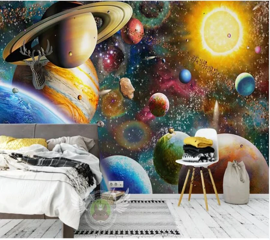 

Space universe 3d wallpaper papel de parede,living room tv wall children's room wall papers home decor restaurant bar mural