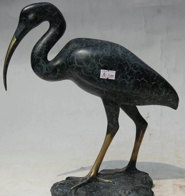 JP S62 11 Chinese Pure Bronze Red-Crowned Crane Longevity Bird Animal Statue Sculpture
JP S62 11 Chinese Pure Bronze Red-Crowned Crane Longevity Bird Animal Statue Sculpture