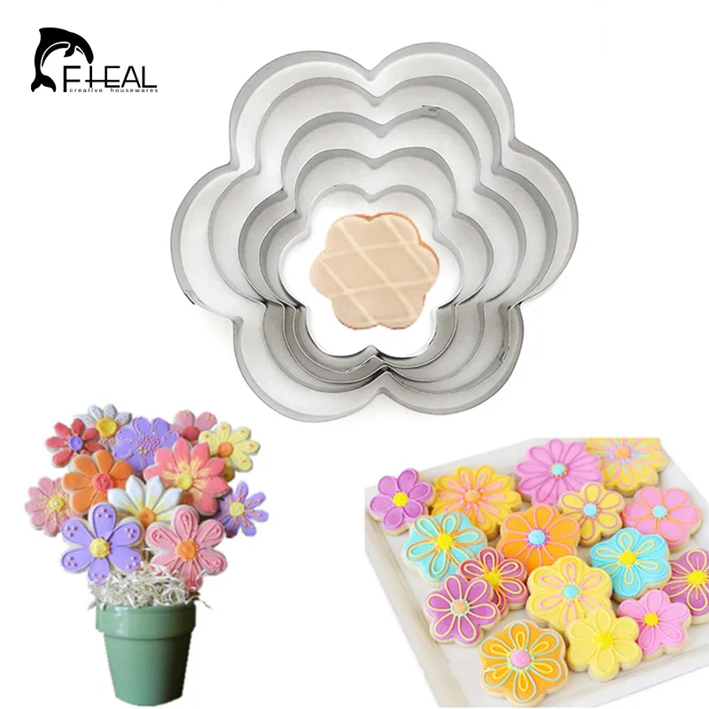 FHEAL 5pcs/set Flower Stainless Steel Cookie Cutter Pastry Fondant Cake Baking Mold Bakeware Biscuit Cutter Decorating Moulds
FHEAL 5pcs/set Flower Stainless Steel Cookie Cutter Pastry Fondant Cake Baking Mold Bakeware Biscuit Cutter Decorating Moulds