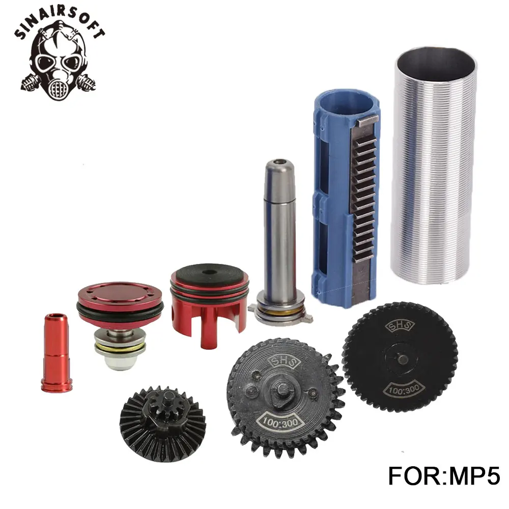 SHS-100-300-Gear-Nozzle-Cylinder-Spring-Guide-14-Teeth-Piston-Kit-Fit-Airsoft-M4-MP5 (6)