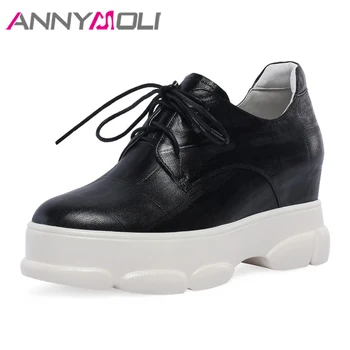 ANNYMOLI High Heels Women Pumps Natural Genuine Leather Platform Wedge High Heel Shoes Sheepskin Lace Up Casual Shoes Size 34-42
ANNYMOLI High Heels Women Pumps Natural Genuine Leather Platform Wedge High Heel Shoes Sheepskin Lace Up Casual Shoes Size 34-42