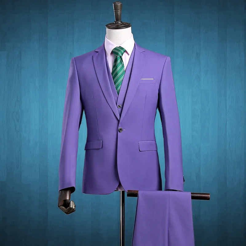 2018 Purple Three Piece Mens Suits Slim Fit One Button Formal Suits Wedding Suit Business Mens Formal Wear (Jacket+Pants+Vest)
2018 Purple Three Piece Mens Suits Slim Fit One Button Formal Suits Wedding Suit Business Mens Formal Wear (Jacket+Pants+Vest)