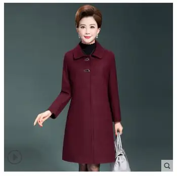 2020 Mother's woolen jacket and woman's 40-year-old 50-year-old mid-long overcoat for autumn and winter 
2020 Mother's woolen jacket and woman's 40-year-old 50-year-old mid-long overcoat for autumn and winter