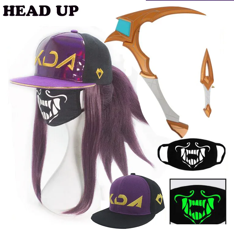 Game LOL Game LOL Cosplay KDA Akali Cosplay Hat cap mask wig weapon Dagger sickle Costumes Magica Full Set
Game LOL Game LOL Cosplay KDA Akali Cosplay Hat cap mask wig weapon Dagger sickle Costumes Magica Full Set