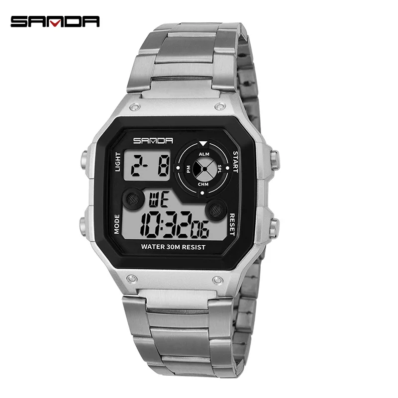 SANDA Mens Sports Watches G shock Famous Electronic LED Digital watch Men Steel Band Waterproof Wrist watch Relogio Masculino
SANDA Mens Sports Watches G shock Famous Electronic LED Digital watch Men Steel Band Waterproof Wrist watch Relogio Masculino