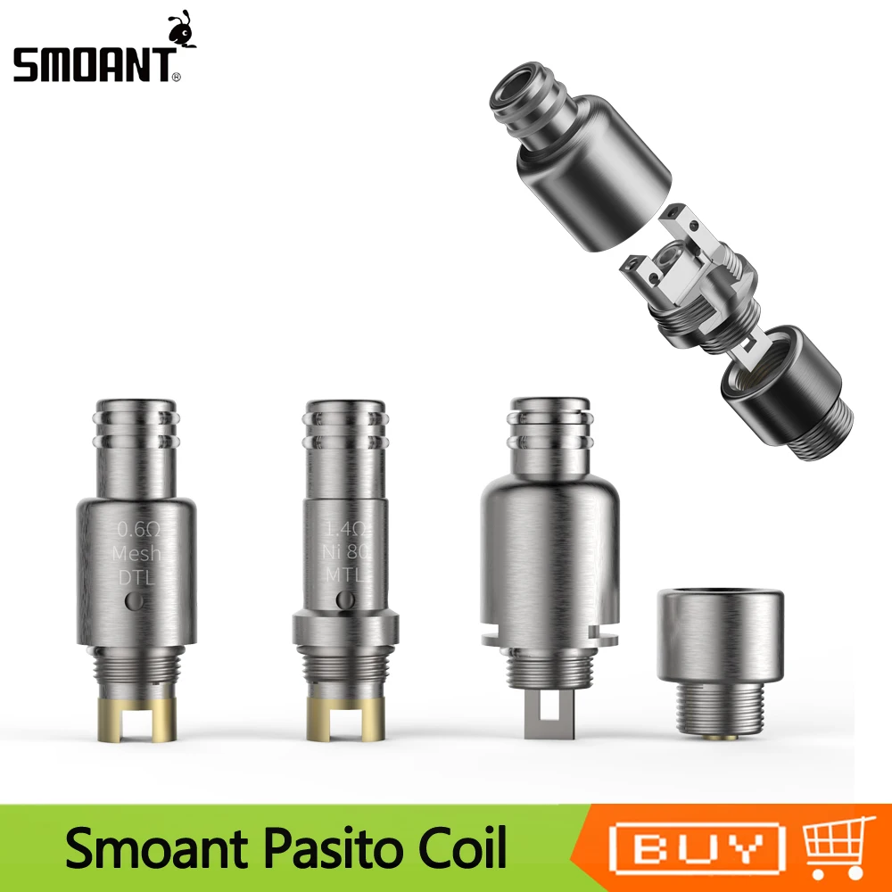 

Original Smoant Pasito Replacement Coil DTL Mesh 0.6ohm MTL Ni-80 1.4ohm RBA Single Coil For Pasito Pod Vape Kit E Cigarette