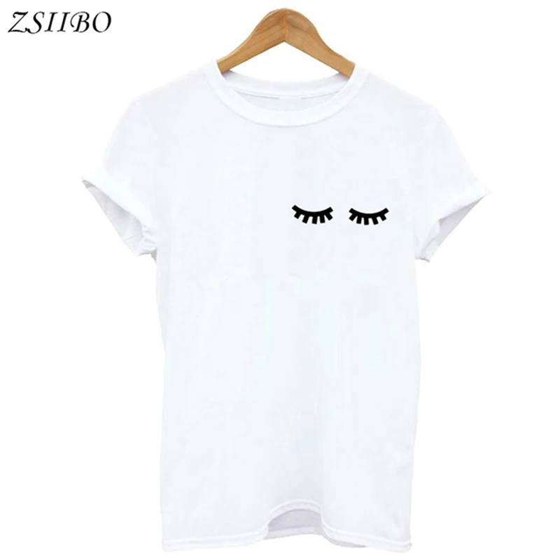 ZSIIBO Eyelash Pocket Print Women's Casual Funny Women's Tops Fashion White Gray Simple and Lovely
ZSIIBO Eyelash Pocket Print Women's Casual Funny Women's Tops Fashion White Gray Simple and Lovely