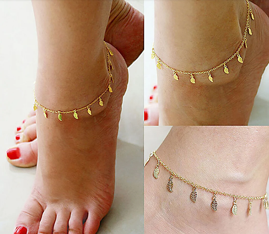 Fine Sexy Anklet Style Gold Leaves Ankle Leg Chain On Foot Bracelet Barefoot Sandals Foot Jewelry For Women
Fine Sexy Anklet Style Gold Leaves Ankle Leg Chain On Foot Bracelet Barefoot Sandals Foot Jewelry For Women