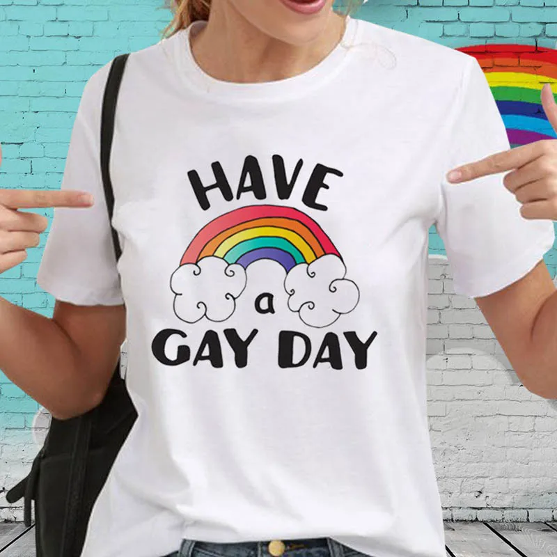 Fashion Rainbow Color Design Summer Short Sleeve T-Shirt Trendy Have A Gay Day Pride Print T Shirt Graphic Streetwear S-3xl
Fashion Rainbow Color Design Summer Short Sleeve T-Shirt Trendy Have A Gay Day Pride Print T Shirt Graphic Streetwear S-3xl