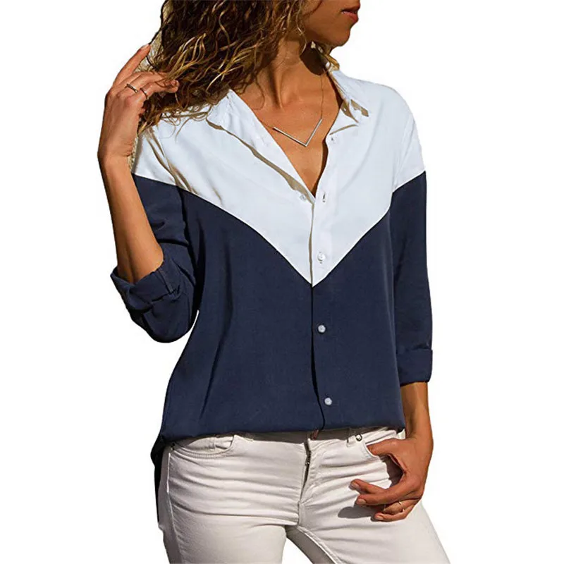 Rogi Autumn Women Long Sleeve Blouse and Tops Patchwork Casual Button Shirt Elegant Office Ladies Shirt Top Blusas Chemise Femme
Rogi Autumn Women Long Sleeve Blouse and Tops Patchwork Casual Button Shirt Elegant Office Ladies Shirt Top Blusas Chemise Femme