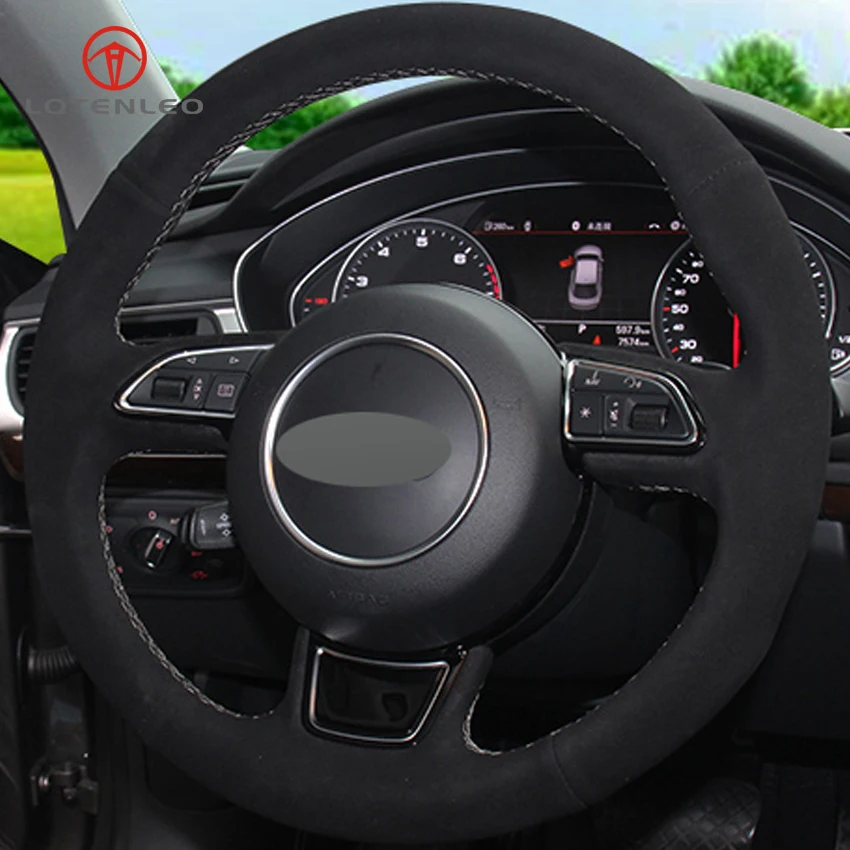 LQTENLEO Black Suede DIY Hand-stitched Car Steering Wheel Cover for Audi A1 A3 A5 A7
LQTENLEO Black Suede DIY Hand-stitched Car Steering Wheel Cover for Audi A1 A3 A5 A7
