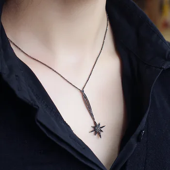 YP131 Hot Sale 925 Sterling Silver Collar Star Neklace Black Gun Plated for Women Wedding Jewelry AP* Brand
YP131 Hot Sale 925 Sterling Silver Collar Star Neklace Black Gun Plated for Women Wedding Jewelry AP* Brand