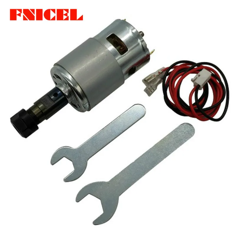 775 DC Motor 12-36V 4000-12000 RPM Ball Bearing Spindle Motor with ER11 Extension Rod for 1610/ 2417/ 3018 CNC Router Machine
775 DC Motor 12-36V 4000-12000 RPM Ball Bearing Spindle Motor with ER11 Extension Rod for 1610/ 2417/ 3018 CNC Router Machine