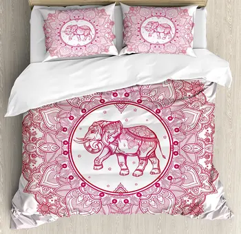 Elephants Decor Duvet Cover Set Paisley ornate Mandala with Elephant Inside Ethnic Spirituality Boho Bedding Set
Elephants Decor Duvet Cover Set Paisley ornate Mandala with Elephant Inside Ethnic Spirituality Boho Bedding Set
