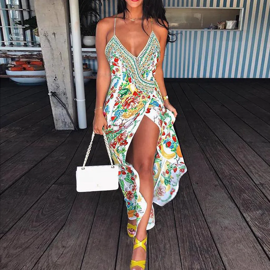Women Summer Boho Print High Slit Deep V Slip Maxi summer dress 2019 sukienki dresses woman party night summer floral dress
Women Summer Boho Print High Slit Deep V Slip Maxi summer dress 2019 sukienki dresses woman party night summer floral dress