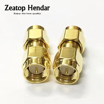 

100Pcs Gold Tone Copper SMA Male to SMA Male Plug In Series RF Coaxial Adapter Connector