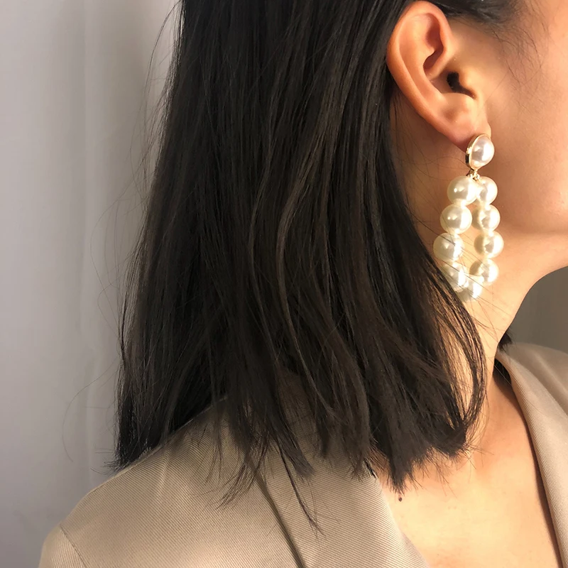 AE-CANFLY Simple Long Dangle Geometric Simulated-pearl Earrings Women Fashion Jewelry Drop Earrings For Gift
AE-CANFLY Simple Long Dangle Geometric Simulated-pearl Earrings Women Fashion Jewelry Drop Earrings For Gift
