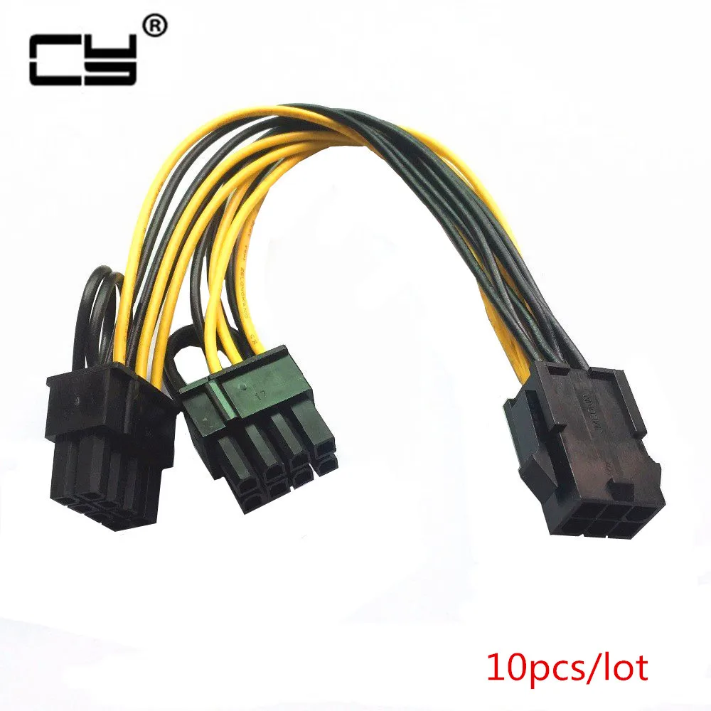 20 см 18AWG PCI-E 8Pin до 2*8 (6 + 2) pin GPU сплиттер удлинитель силового кабеля 10 шт | Компьютеры