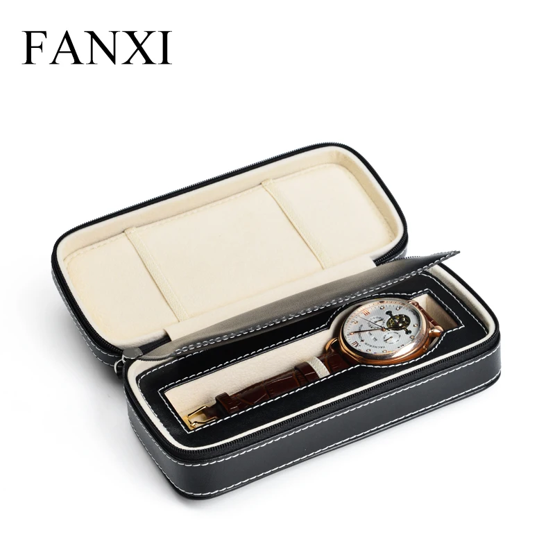 FANXI New Type Black PU leather Wrist Watch Case With Zipper Travel Portable Jewelry Box Two Layer of Cowhide Watch Organizer
FANXI New Type Black PU leather Wrist Watch Case With Zipper Travel Portable Jewelry Box Two Layer of Cowhide Watch Organizer
