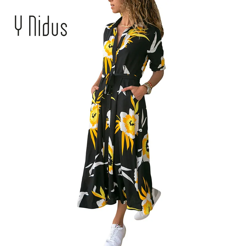 Y Nidus Women's Dresses Autumn & Spring Tunic Dress 2018 Maxi Button Up Split Floral Print Flowy Evening Party Dresses vestidos
Y Nidus Women's Dresses Autumn & Spring Tunic Dress 2018 Maxi Button Up Split Floral Print Flowy Evening Party Dresses vestidos