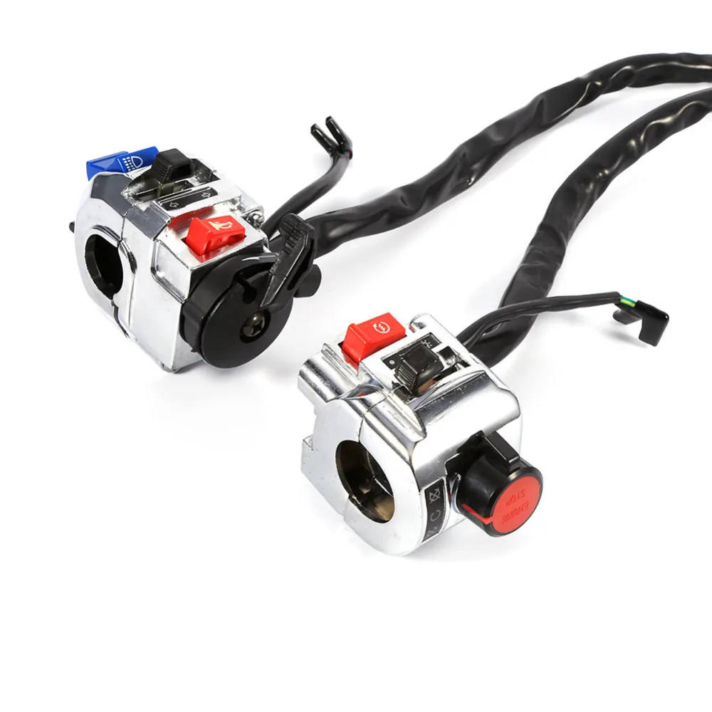 1 Pair 7/8" Motorcycle Handlebar Control Horn Turn Signal Light Start Switch Turn Signal Switches Motor Switch Aluminum 12V DC
1 Pair 7/8" Motorcycle Handlebar Control Horn Turn Signal Light Start Switch Turn Signal Switches Motor Switch Aluminum 12V DC