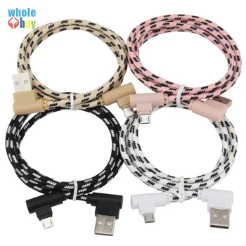 100pcs Micro USB Cable 90 Degree Elbow Nylon 1m 2m 3m Fast Charging Charger Data Cable for Samsung S7 Xiaomi Redmi LG
100pcs Micro USB Cable 90 Degree Elbow Nylon 1m 2m 3m Fast Charging Charger Data Cable for Samsung S7 Xiaomi Redmi LG