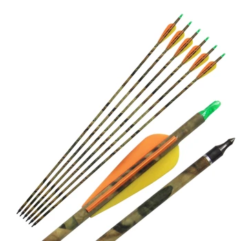 6Pcs 31'' Camo Carbon Arrows Spine 300 for Compound Bow Hunting with Replacable Tips
6Pcs 31'' Camo Carbon Arrows Spine 300 for Compound Bow Hunting with Replacable Tips