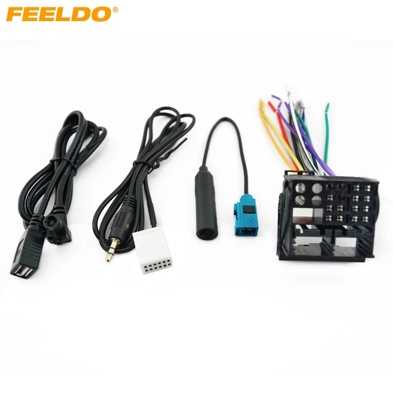 FEELDO 1Set Car Stereo Head Unit Wiring Harness With FRAKA Radio Anatenn Jack USB/AUX Cable For Volkswagen Factory OEM Radio CD
FEELDO 1Set Car Stereo Head Unit Wiring Harness With FRAKA Radio Anatenn Jack USB/AUX Cable For Volkswagen Factory OEM Radio CD