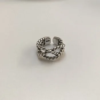 Korea 925 sterling silver ring minimalism temperament retro hemp rope woven ring for women gift
Korea 925 sterling silver ring minimalism temperament retro hemp rope woven ring for women gift