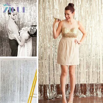 Zilue 3*1 Meters Metallic Foil Fringe Curtain Tassel Door Rain Curtains Party Wedding Photo Booth Props Backdrop Decorations
Zilue 3*1 Meters Metallic Foil Fringe Curtain Tassel Door Rain Curtains Party Wedding Photo Booth Props Backdrop Decorations