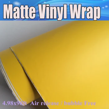 Yellow Matte Vinyl Wrap Film With Air Bubble Free Matt foil Car Wrap Sticker Self adhesive Vinyl Graphic size 1.52x30m/Roll
Yellow Matte Vinyl Wrap Film With Air Bubble Free Matt foil Car Wrap Sticker Self adhesive Vinyl Graphic size 1.52x30m/Roll