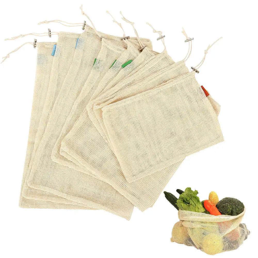 eco-friendly fruit organization bag with drawstring reusable