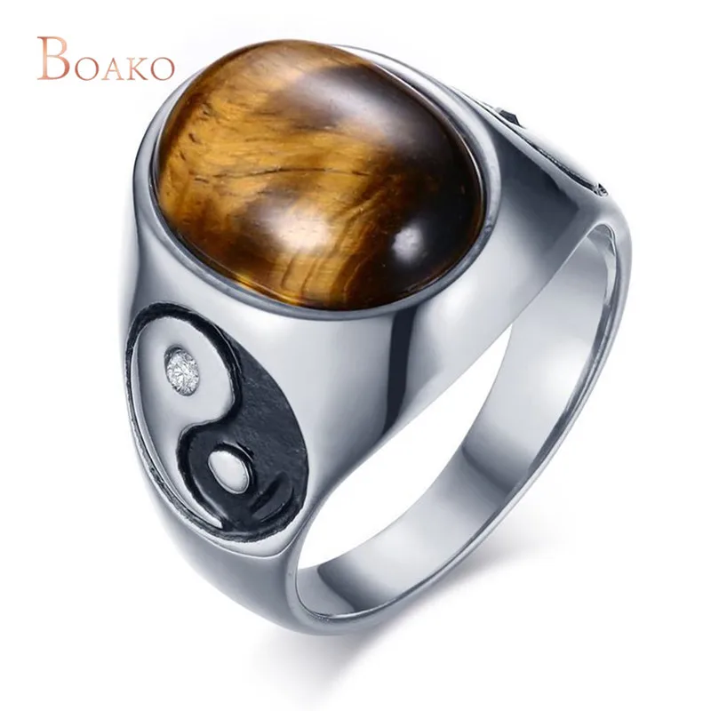 Stainless Steel Vintage Men Boy Ring Oval Tiger Eye Brown Stones with Yin Yang Symbol Ring Male Anel anillo hombre Jewelry Z4
Stainless Steel Vintage Men Boy Ring Oval Tiger Eye Brown Stones with Yin Yang Symbol Ring Male Anel anillo hombre Jewelry Z4