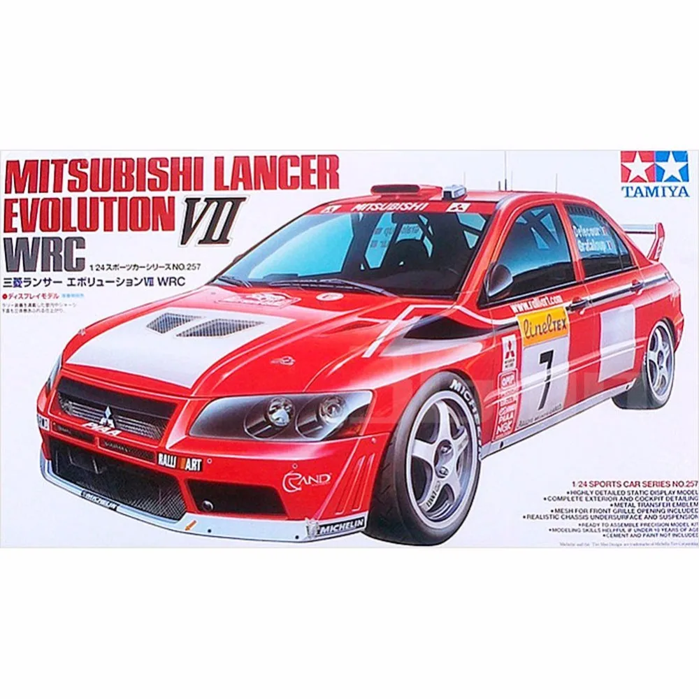 Tamiya 24257 1/24 Lancer Evolution VII Evo7 Rally Car Assembly Scale Car Model Building Kits oh RC toy
Tamiya 24257 1/24 Lancer Evolution VII Evo7 Rally Car Assembly Scale Car Model Building Kits oh RC toy