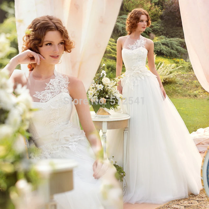 Charming Lace Sheer Wedding Dresses A Line Sweetheart Applique Organza Flowers Sleeveless Bridal Gown yk1A336
Charming Lace Sheer Wedding Dresses A Line Sweetheart Applique Organza Flowers Sleeveless Bridal Gown yk1A336