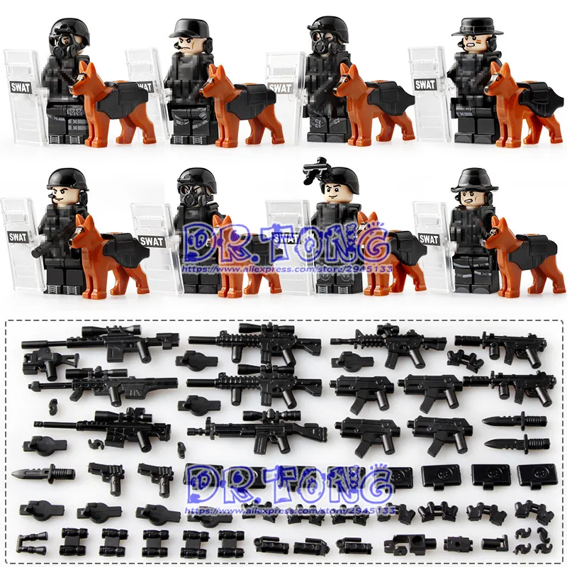 8Pcs/Lot Military Series Special Forces LEGOing Building Blocks Modern Police Set Models with Weapon Children Toys KF6067
8Pcs/Lot Military Series Special Forces LEGOing Building Blocks Modern Police Set Models with Weapon Children Toys KF6067