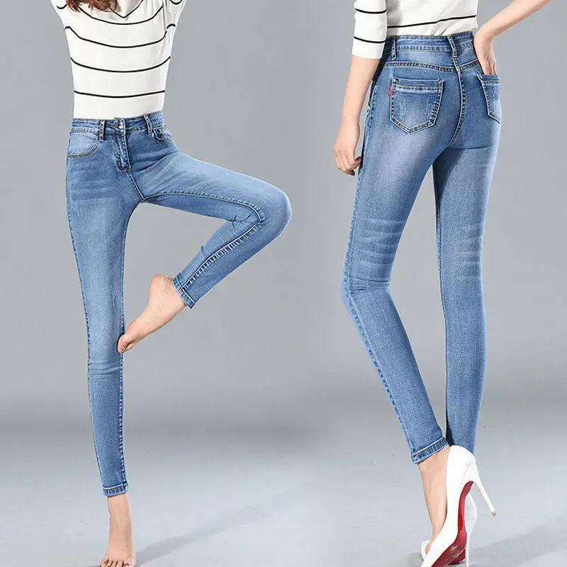 High Quality Stretch Waist Jeans Women Pencil Pants High Waist Slim Jeans Sexy Slim Elastic Skinny Pants Trousers Long Pants
High Quality Stretch Waist Jeans Women Pencil Pants High Waist Slim Jeans Sexy Slim Elastic Skinny Pants Trousers Long Pants